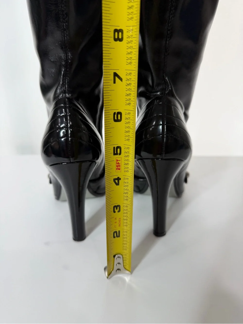 MIA Black Patent Stiletto Boots